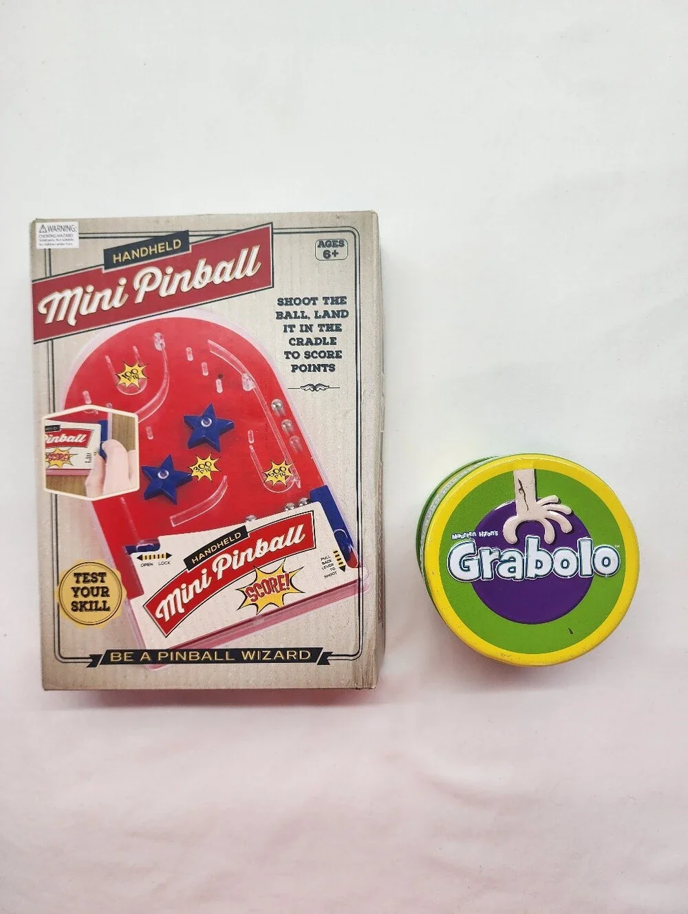 2pc Game Set - Mini Pinball & Grabolo